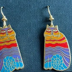 Laurel Burch vintage earrings cats